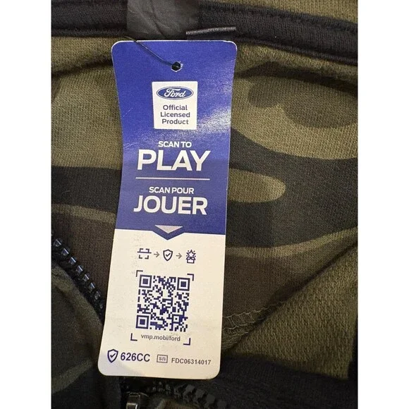 Ford Hoodie Men's Size Large Full Zip Sweatshirt Green Camo Proud to Honor NWT - Picture 6 of 13